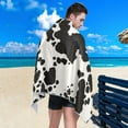 thumbnail image 5 of Coolnut Cow Beach Towel, Sand Free Super Absorbent Oversized Travel Towel with Mesh Bag for Beach,Camping, Swimming, Holiday, 31"x 71", 5 of 6