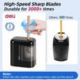 thumbnail image 3 of Deli Electric Pencil Sharpener, Automatic Pencil Sharpener, Office Supplies, Fast & Sharp, Compact Portable Design, 6.5–8mm Pencils, Black, 3 of 8