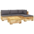thumbnail image 2 of vidaXL 5 Piece Patio Lounge Set with Cushions Solid Wood Teak, 2 of 9