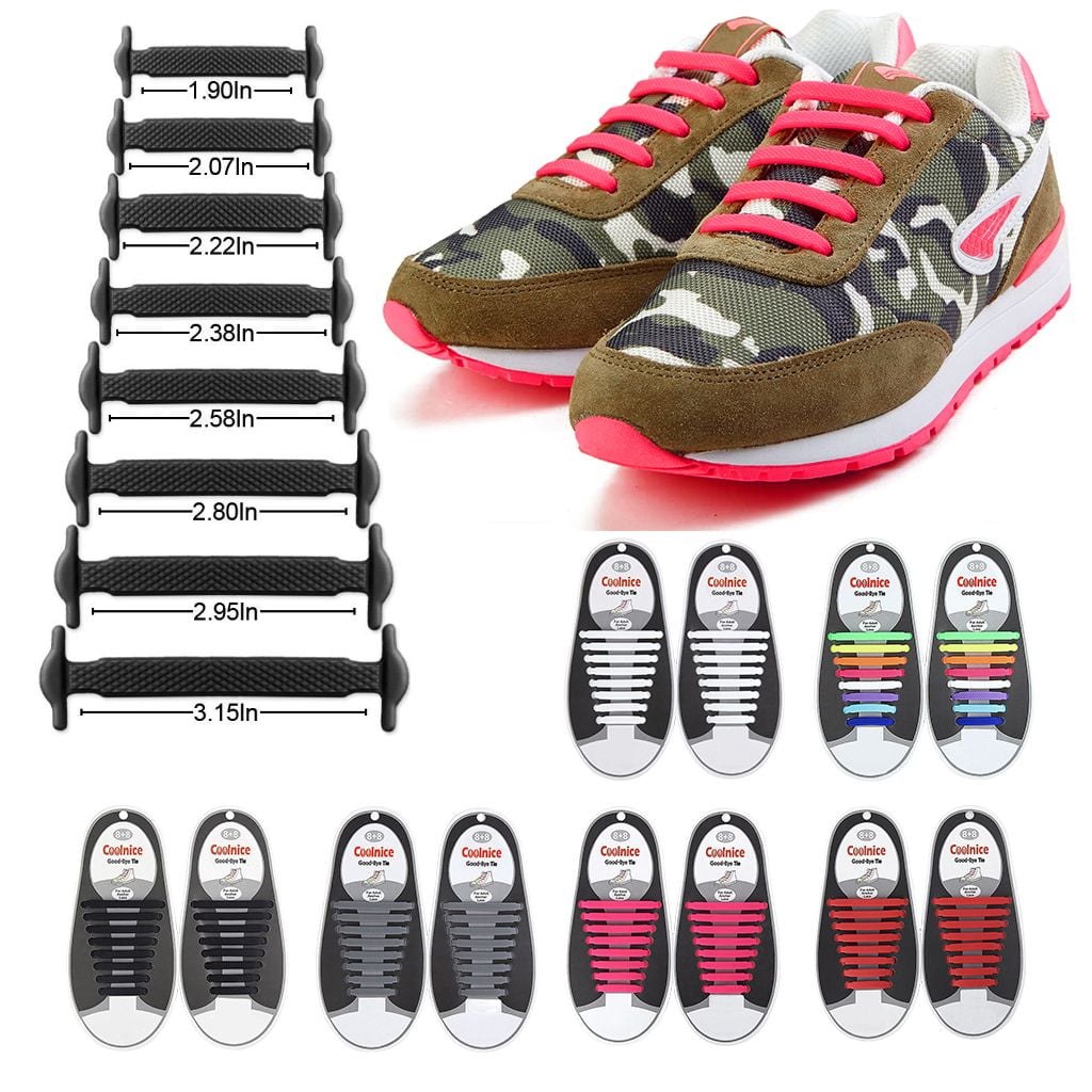 2Pairs No Tie Shoelace Elastic Shoe Strings Sneakers Shoe Laces for Adults 