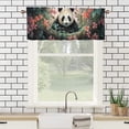 thumbnail image 3 of Cartoon Panda Window Curtain Valance Cute Animal Forest Flowers Rod Pocket Window Valance for Living Room Bathroom Bedroom Kitchen 54 by 18 in, 1 Panel, 3 of 6