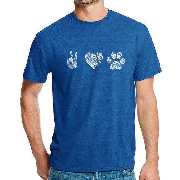 Men's Premium Blend Word Art T-shirt - Peace Love Dogs