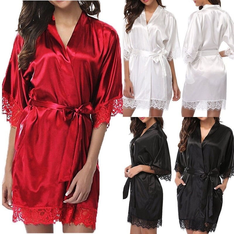 satin nightdress and gown