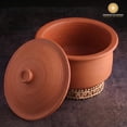 thumbnail image 5 of Swadeshi Blessings Clay Pot for Cooking With Lid, 3L/ Unglazed Earthen Kadai/ Lead Free Clay Handi + Free Palm Leaf Stand, 5 of 10