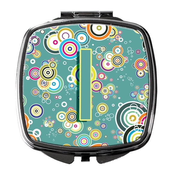 Letter I Circle Circle Teal Initial Alphabet Compact Mirror CJ2015-ISCM