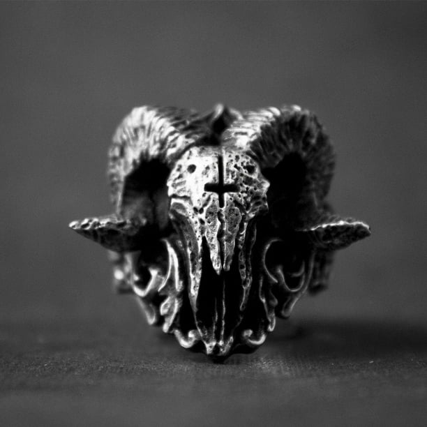 Anillo de calavera de diablo satánico Punk gótico, anillo de acero inoxidable Vintage Steampunk para hombre, joyería de motorista de Hiphop para motocicleta Rock, venta al por mayor Tan Jianjun unisex