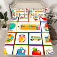 thumbnail image 2 of Homewish Back To School Twin Sheet Sets,Ducational Learning Twin Fitted Sheet,Kawaii Pencil Bus Flat Sheet For Teens,Breathable Home Decor,3-Piece, 2 of 7