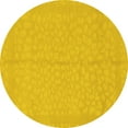 thumbnail image 1 of Ahgly Company Indoor Round Abstract Yellow Modern Area Rugs, 3' Round, 1 of 4