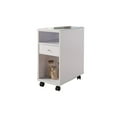 thumbnail image 2 of 20 Inch Rolling Chairside Table Single Drawer 2 Open Shelves Crisp White, 2 of 6