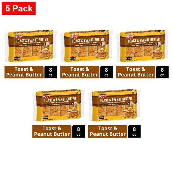 Keebler Toast and Peanut Butter Sandwich Snack Crackers 8 ct / 1.38 oz - 5 Pack