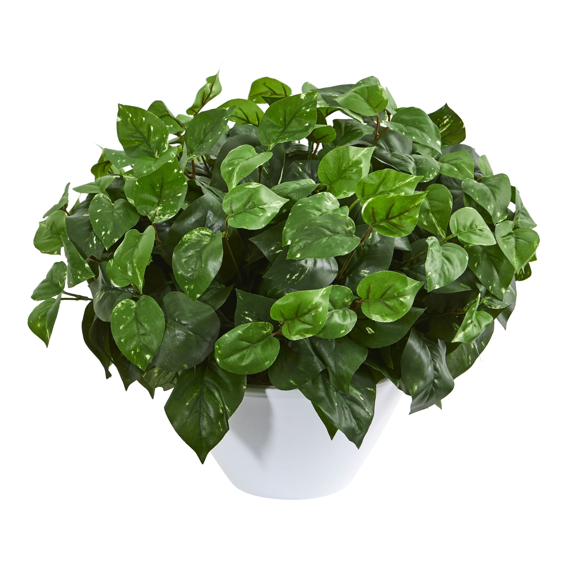 Nearly Natural Pothos Artificial Plant in White Vase