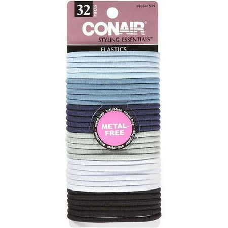 Conair Styling Essentials Denim Elastics, 32 Pack
