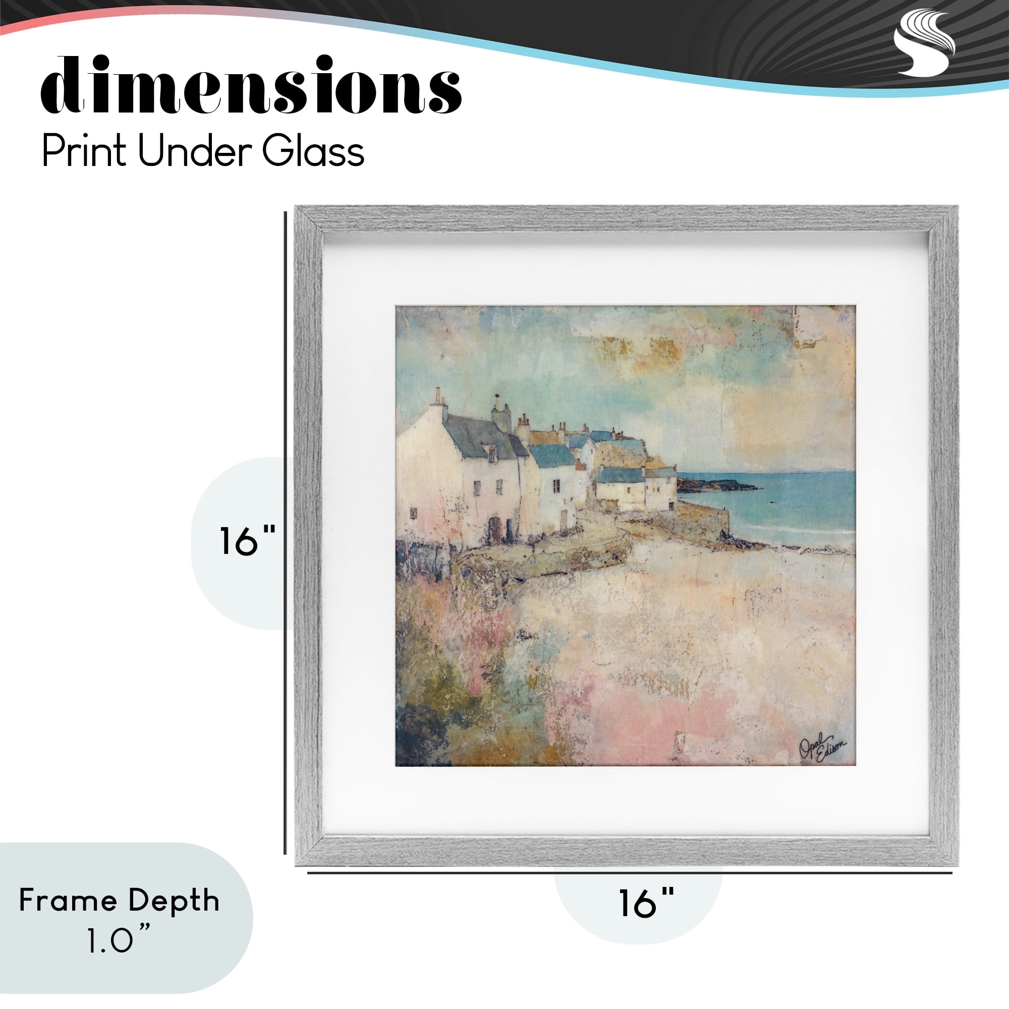 Stupell Industries Town Corner Architecture Gray Framed Print Under Glass, design by Opal Edison