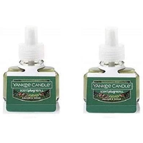 Yankee Candle Set of 2 Balsam & Cedar Scent Plug Refill Bottles Pack of 2 Refills