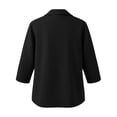thumbnail image 5 of Dpjklzsn Women's Collared Three-Quarter Sleeve Blouse, Cotton Linen Look Casual Shirt, 5 of 5