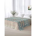 thumbnail image 5 of Teal Pink Geometric King Size Flat Sheet, Wrinkleproof & Fadeproof Cooling Flat Bed Sheet Only, Vintage Floral Watercolor Boho Breathable Soft Bedding Top Sheets 105 x 98 Inches, 5 of 8