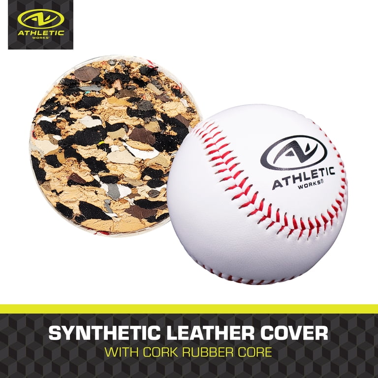 Free Shipping! Athletic Works 9-Inch Leather Baseball with Bucket
