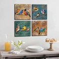 thumbnail image 5 of Bird Canvas Wall Art for Bedroom 14x14 4 Pieces Rustic Wall Decor Animal Picture Framed Artwork Vintage Theme Prints Paintings Ready to Hang for Home Bathroom Kitchen Office Decorations, 5 of 6