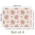 thumbnail image 3 of Pioneer Flower Floral Print Pattern Summer Linen Placemats Set Of 4, Washable Non-Slip Heat Resistant Table Mats for Kitchen, 12x18 Inch, 3 of 6