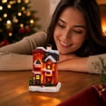 thumbnail image 7 of Gunhay Lighted Christmas Village Houses Set, Battery Operated Resin Christmas House with LED Light Village Figurines, J, 7 of 7