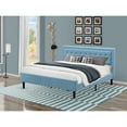 thumbnail image 2 of East West Furniture Fannin Wood and Linen Fabric King Size Bed in Denim Blue, 2 of 3