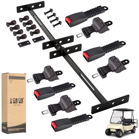 Cinturones de seguridad para carritos de golf, 10L0L, universales, 42 pulgadas con soporte de 4 pases