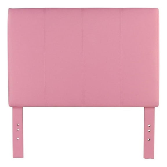 Kingfisher Lane Contemporary Faux Leather Full Queen Panel Headboard in Pink