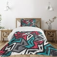thumbnail image 3 of Ambesonne Grunge Quilted Bedspread Set 2 Pcs, Hip Hop Culture Graffiti, Twin Size, Multicolor, 3 of 6