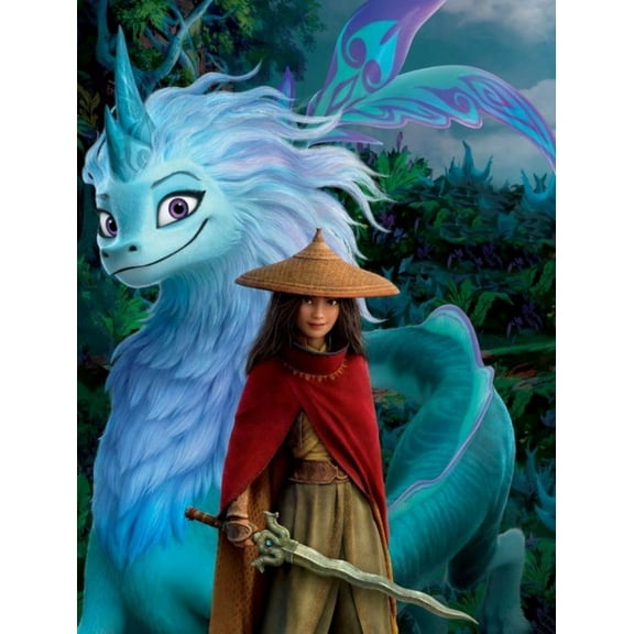 Diamond Painting Kits for Adults, Diamond Painting Stitch Gem Art Craft DIY Home Wall Decor 12x16 inch (Raya and The Last Dragon Diamond Painting)