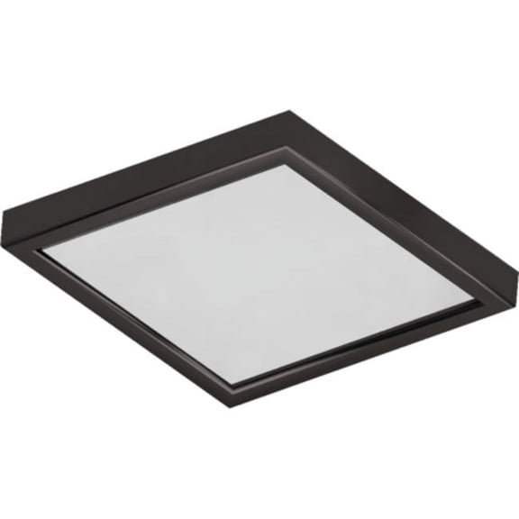 12 in. 1-Light Antique Bronze LED Indoor Square Ceiling Flush Mount/Wall Mount Sconce with White Acrylic Square Lens