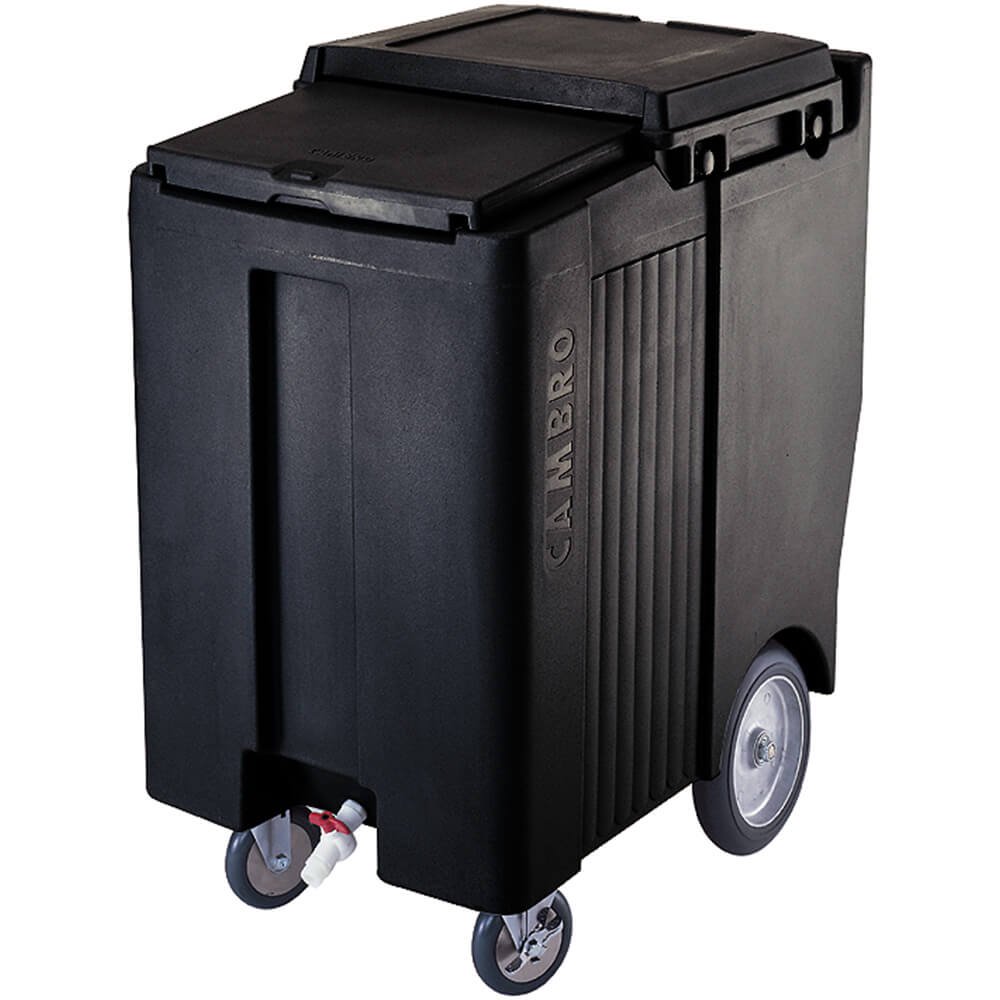 Cambro Tall Ice Bin / Caddy, 200 Lb. Capacity, 10" Easy Wheels, Black, ICS200TB110 Walmart
