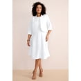 thumbnail image 3 of Roaman's Women's Plus Size Elbow Sleeve Fit-And-Flare Dress With Bolero Jacket – 2-Piece Suit, 3 of 6