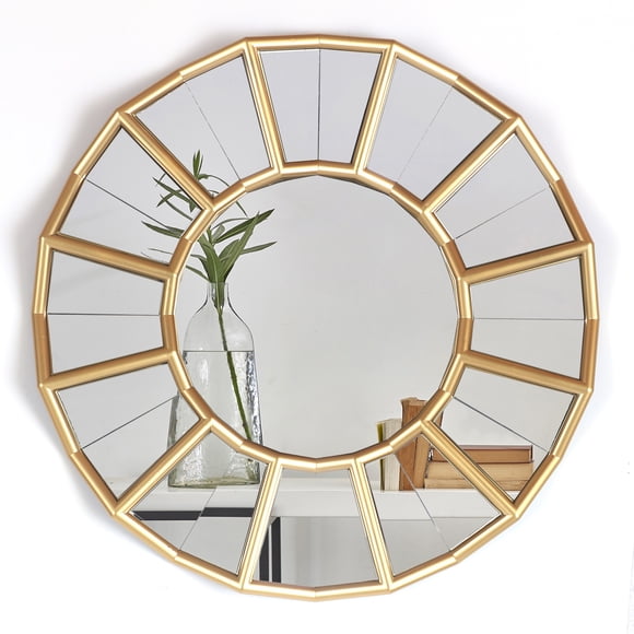 Mirrorize Canada Gold Round Decorative Mirror for Wall (24 in. Diameter)