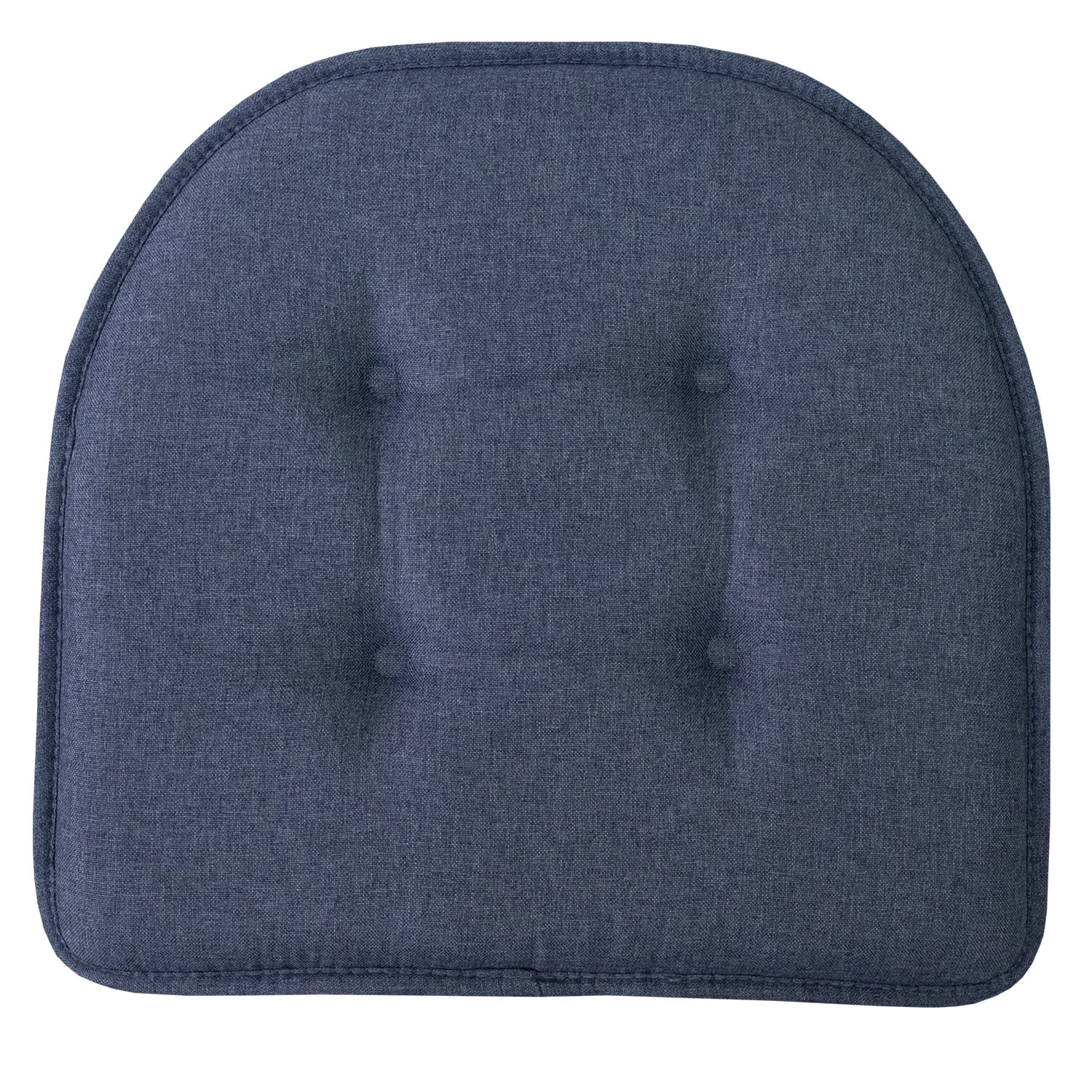 U-Shaped Memory Foam No Slip Back 16 x 16 Chair Pad Cushion 12 Pack - Denim