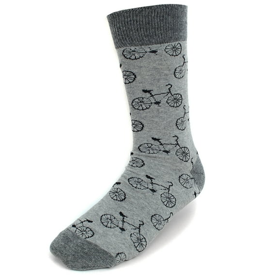 Men's Gray Bicycle Novelty Socks