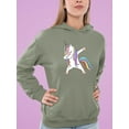 thumbnail image 2 of Colorful Dabbing Unicorn Hoodie Women -Image by Shutterstock, Female XX-Large, 2 of 4