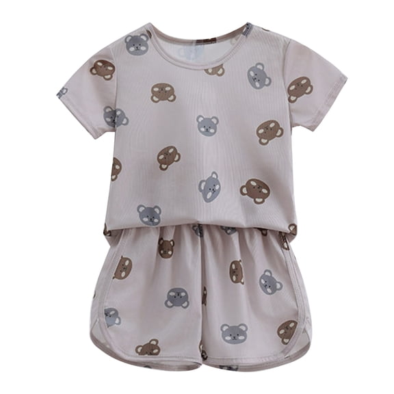YunPes Toddler Boys 2 Piece Outfits Summer Lightweight Comfy Short Sleeve T Shirts and Shorts Kids Baby Clothes