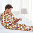 thumbnail image 6 of Naloa Hot Dog Burger Men’s Pajamas Set - Long Sleeve Button Down Sleep Shirt and Pajama Bottoms Sleepwear Set-X-Large, 6 of 7
