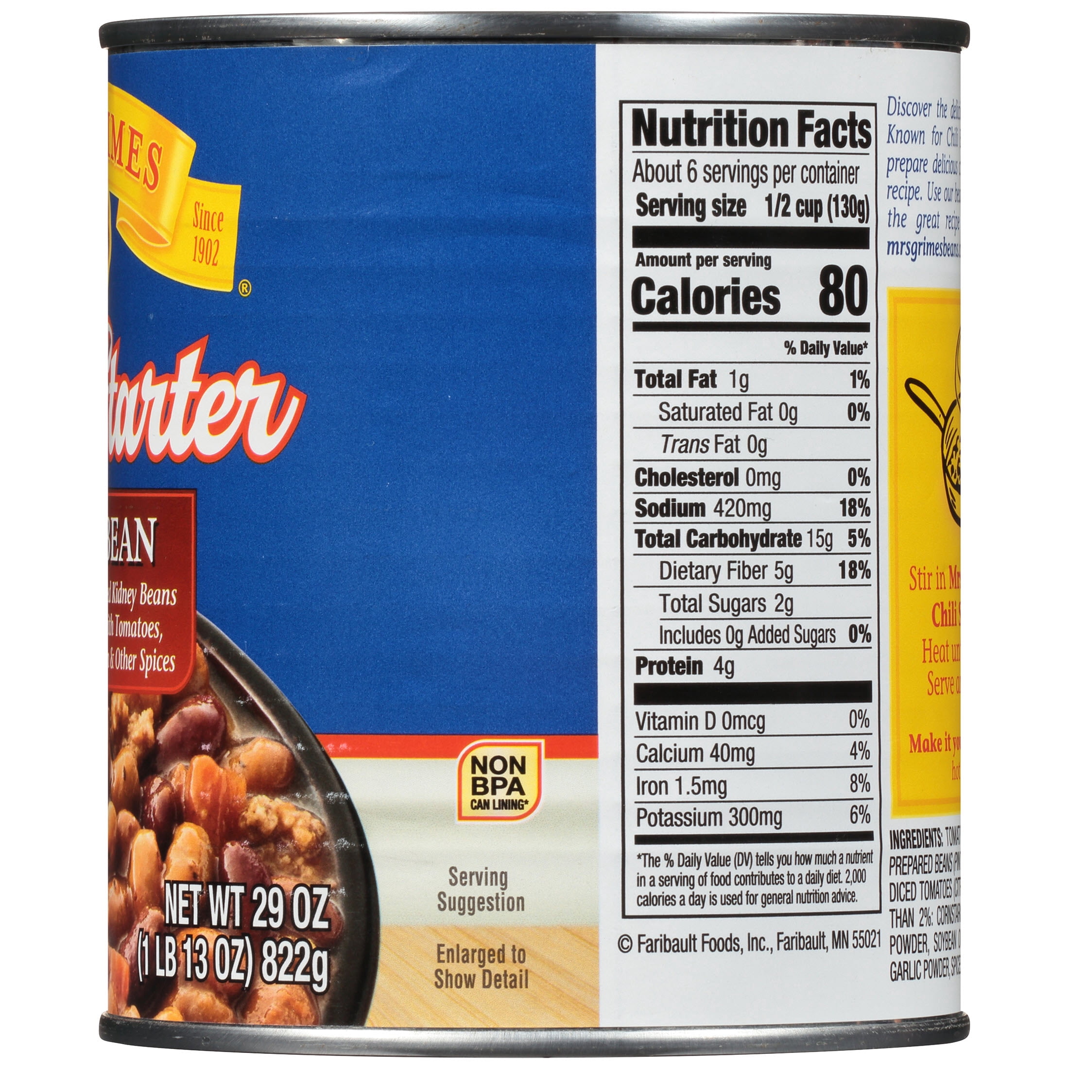 Mrs. Grimes Chili Starter Triple Bean 29 oz Can
