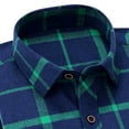 thumbnail image 3 of VgaVtl Turn Down Collar Men's Long Sleeve Shirts Plaid Clothing for Men Workout Loose Blue Button Leisure Vintage Shirts,S, 3 of 4