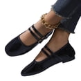 thumbnail image 4 of Willtoo Women’s Mary Jane Flats, Double Buckle Strap Square Toe Casual Dress Shoes Lightweight Low‑Heel Ballet Flats Dress Daily Wear Walking Shoes, 4 of 5