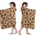 thumbnail image 4 of Leopard Pattern Hooded Bath Towel，50"x30" for Ages 3 To 12 Kids, Quick Dry Lightweight Soft Microfiber Hood Beach Towel Cover Up for Kids, 4 of 7