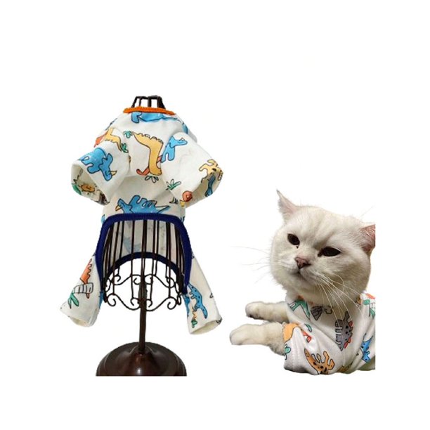 Dino Puppy Pajamas Dog Jumpsuit Dog Clothes, Cotton Pet Pajamas For Small Dogs Cats Kitten Soft Material Small Dogs Dog Dog Sweater Puppy Pjs Chihuah