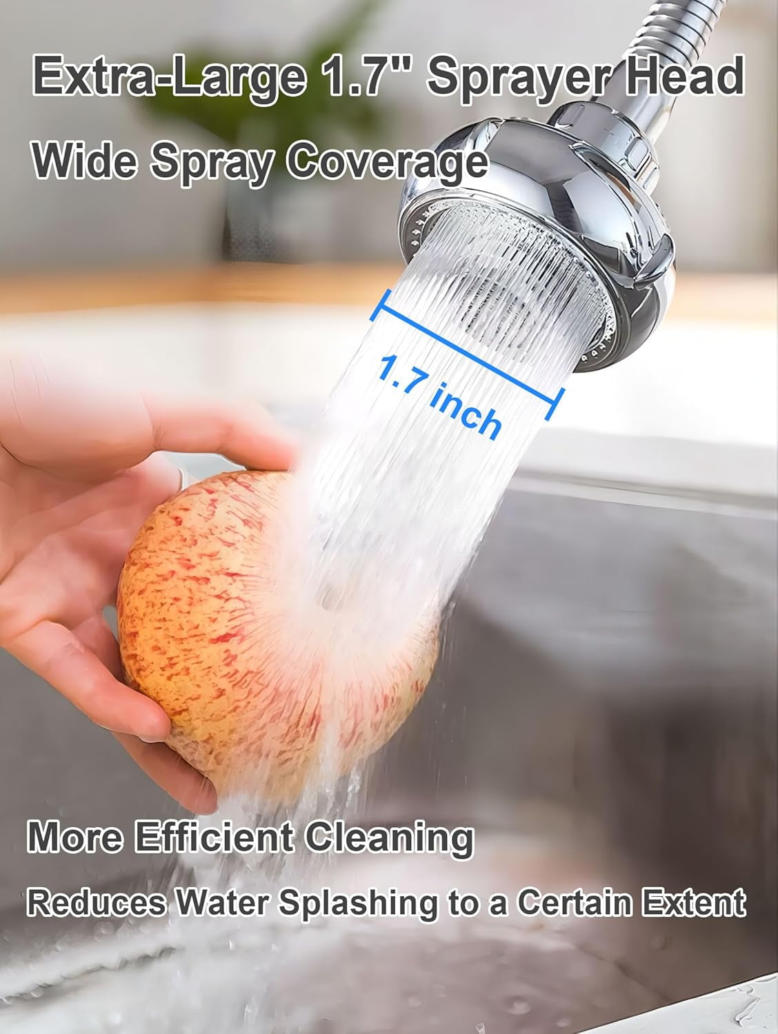 360° Swivel Kitchen Faucet Aerator,Anti-Splash Dual-function Kitchen Faucet Sprayer Attachment,Large-diameter Shower Head Sink Aerator,Water Saving,Engineering Plastic PA66-3 Inch