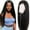 Black, variant on Fashionable Middle Part Lace Front Wig Long Straight Synthetic Hair For Women