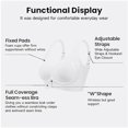 thumbnail image 4 of Everyday Bras for Women Athletic Bra for Women Work Out Bras Pack of Bras for Women Athletic Sports Bras Wireless Bras for Women Womens Bras Push up No Underwire Sports Bra with Support The White L, 4 of 8