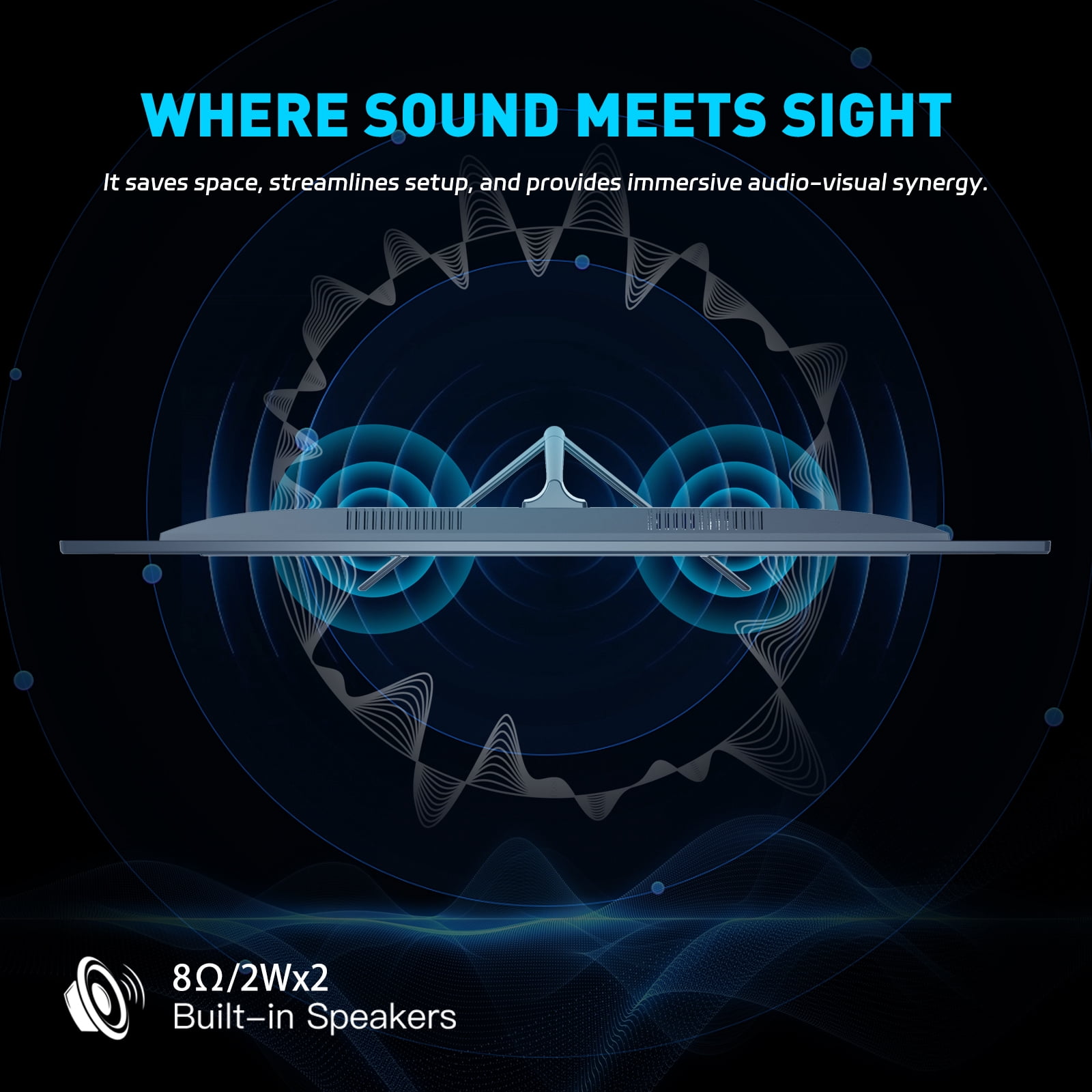 REHISK 24-Inch Gaming Monitor 100Hz Full HD 1080P Built-In Speakers Tilt Adjustable