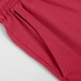 thumbnail image 6 of RYRJJ Women's Bermuda Long Shorts with Pockets Drawstring High Waisted Cotton Linecn Shorts Knee Length Shorts for Summer Casual(Red,L), 6 of 7