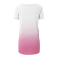 thumbnail image 5 of Olyvenn Womens Short Sleeve Shirts Loose V-Neck Gradient Printed T-Shirts Plus Size Tops Dressy Casual Tops Oversized Shirts Pink S, 5 of 5