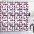thumbnail image 1 of Ambesonne London Shower Curtain, City Landmarks Sketch, 69"Wx84"L, Pale Blue Eggplant, 1 of 3